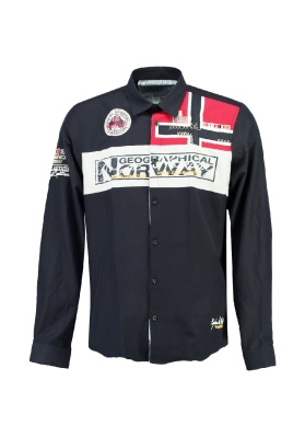 Мъжка риза с копчета ROYAL NORWAY - тъмносиня